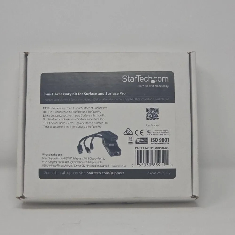 Open Box StarTech.com 3-in-1 Accessory Kit For Surface Pro 3 MDP to HDMI/VGA